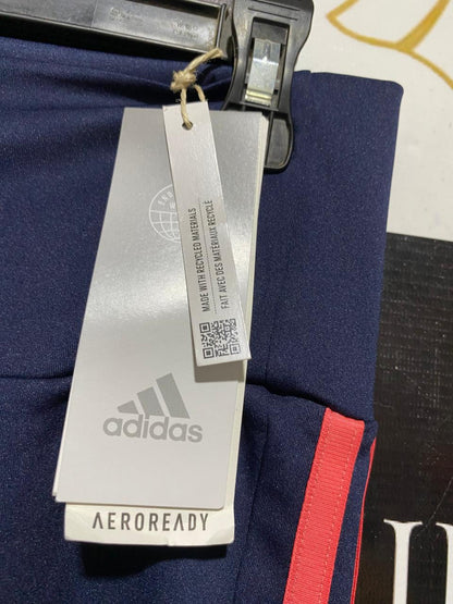 ADIDAS |L| WAIST 29| B25| AEROREADY HIGH-WAISTED 3-STRIPE TRAINING TIGHTS - NAVY/CORAL