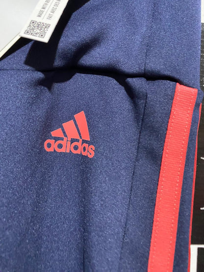 ADIDAS |L| WAIST 29| B25| AEROREADY HIGH-WAISTED 3-STRIPE TRAINING TIGHTS - NAVY/CORAL