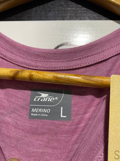 CRANE |L| BUST 19| B25| PERFORMANCE MERINO WOOL SHORT SLEEVE TEE - MAUVE