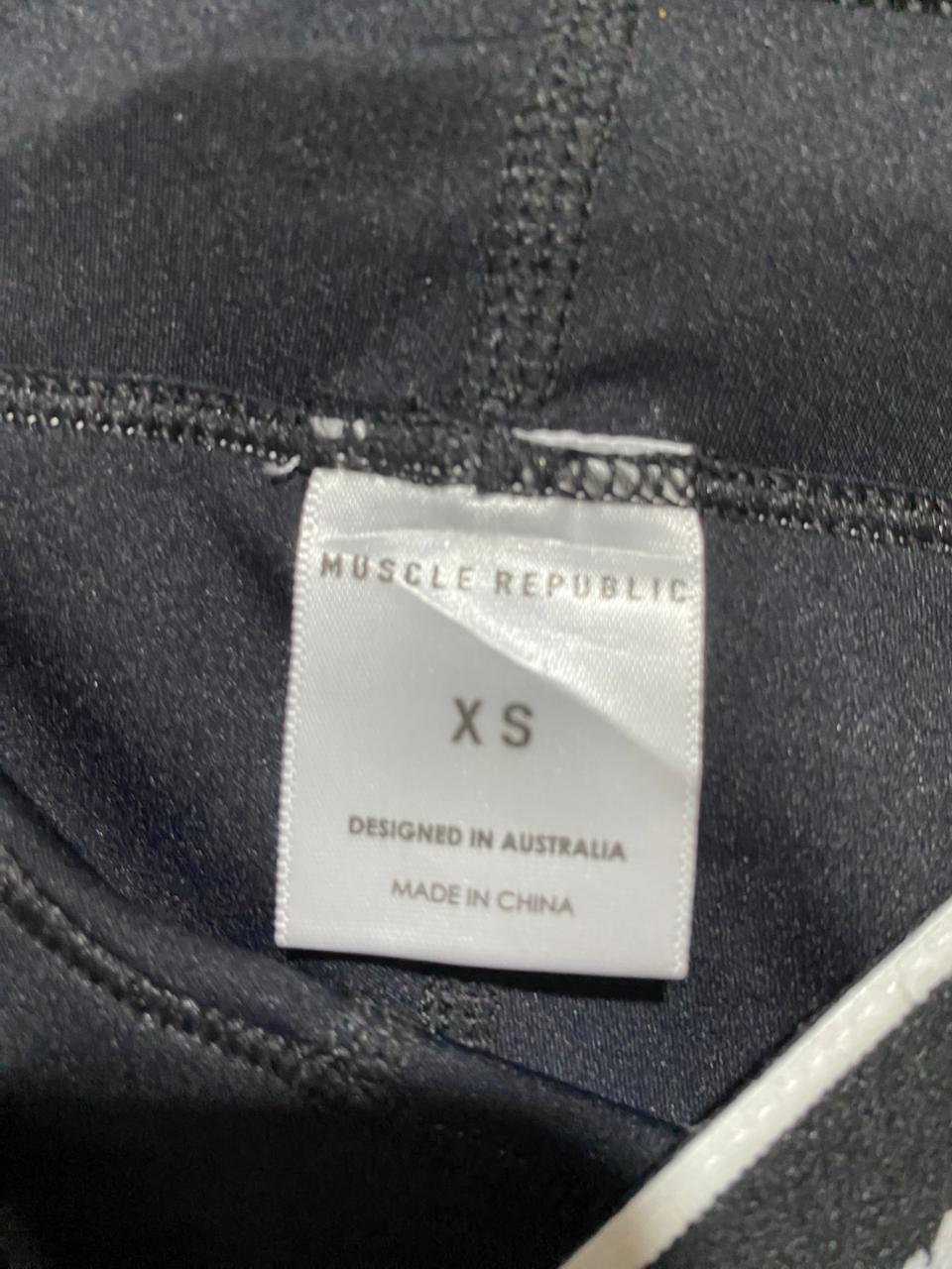 MUSCLE REPUBLIC |XS| WAIST 22| B25| PERFORMANCE BIKER SHORTS - BLACK