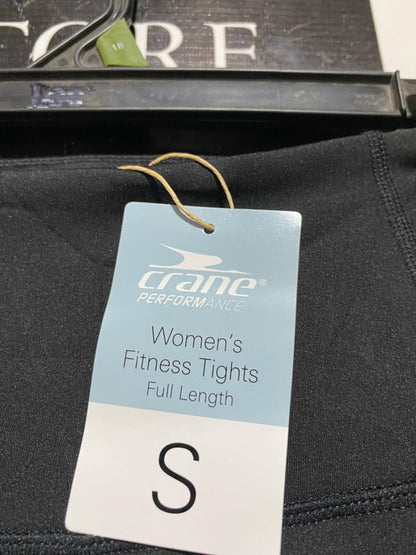 CRANE |XS| WAIST 24| B25| PERFORMANCE WOMEN'S FULL LENGTH FITNESS TIGHTS – CORE BLACK