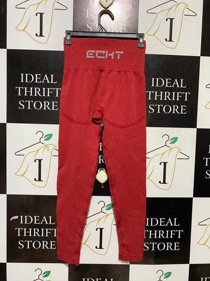 ECHT |XS| WAIST 24| B25| WOMEN'S SEAMLESS HIGH-WAISTED LEGGINGS – CHERRY RED