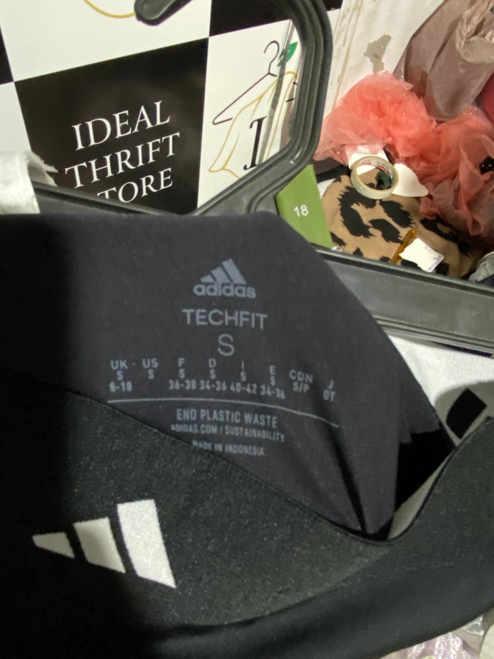ADIDAS |S| WAIST 24| B25| WOMEN'S TECHFIT COMPRESSION SHORTS – STEALTH BLACK