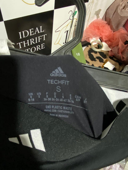 ADIDAS |S| WAIST 24| B25| WOMEN'S TECHFIT COMPRESSION SHORTS – STEALTH BLACK