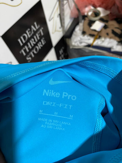 NIKE PRO |M| WAIST 27| B25| WOMEN'S PERFORMANCE TRAINING SHORTS – CYAN BLUE