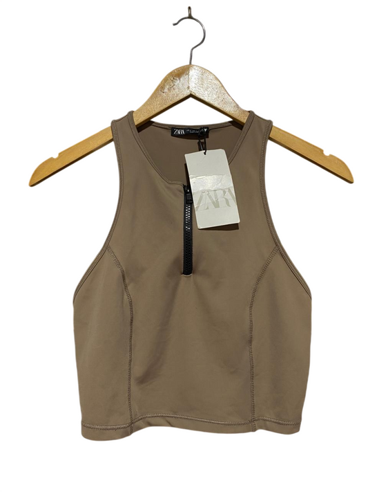 ZARA |S| BUST 14| B26| WOMEN’S QUARTER-ZIP PERFORMANCE CROP TOP