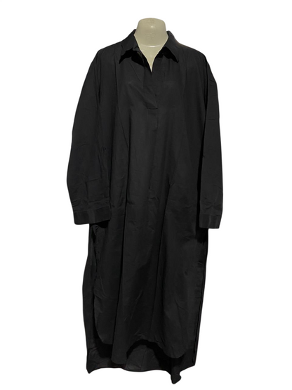 BRING IT IN |XL| BUST 25| B26|  MODERN MINIMALIST BLACK OVERSIZED SHIRT DRESS