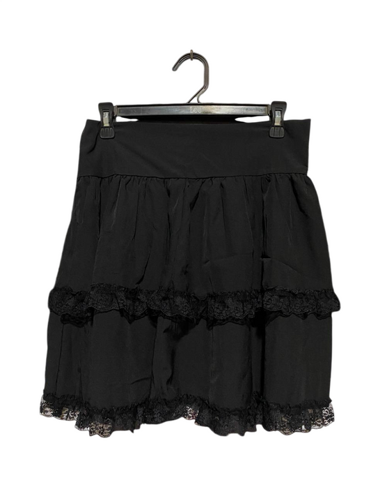 ROMWE |L| WAIST 30| B26| GOTHIC CHIC TIERED LACE MINI SKIRT