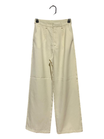 CIDER |XS| WAIST 25| B26| CHIC CREAM TAILORED WIDE-LEG TROUSERS