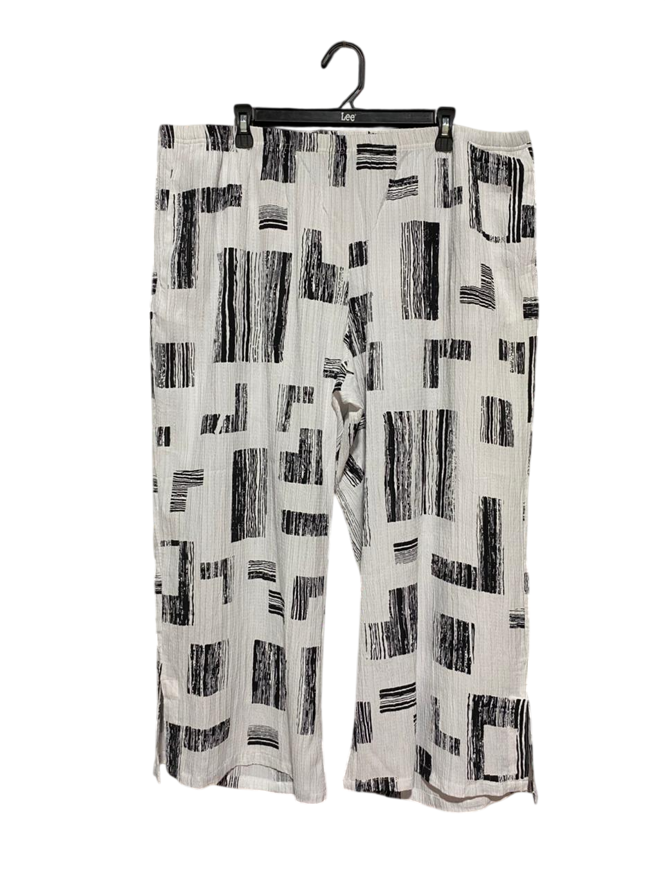TS |XXXL| WAIST 42| B26| ABSTRACT GEOMETRIC PRINT WIDE-LEG CULOTTES