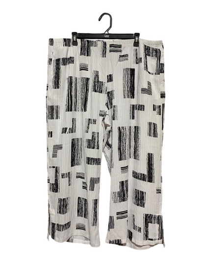 TS |XXXL| WAIST 42| B26| ABSTRACT GEOMETRIC PRINT WIDE-LEG CULOTTES