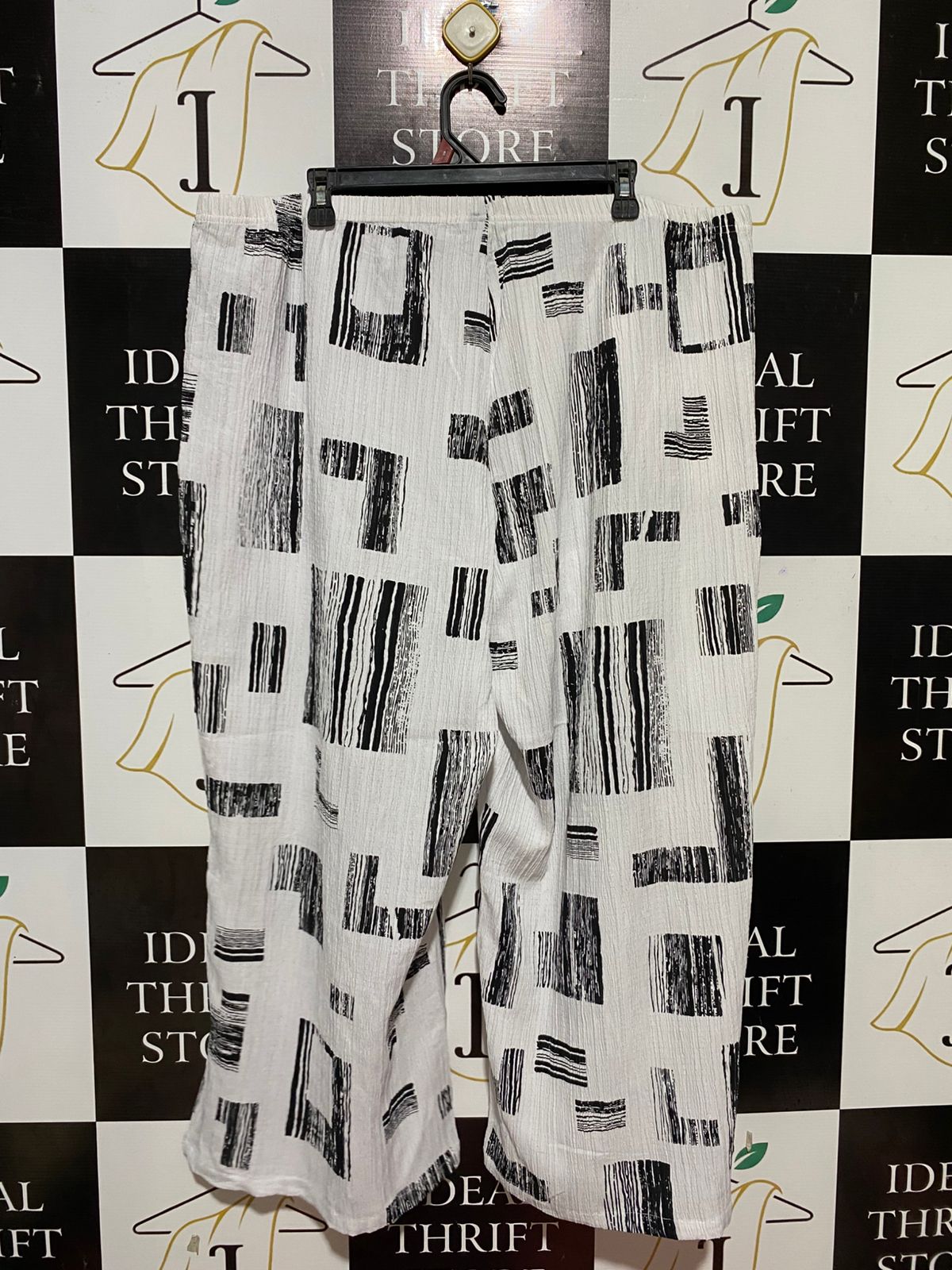 TS |XXXL| WAIST 42| B26| ABSTRACT GEOMETRIC PRINT WIDE-LEG CULOTTES