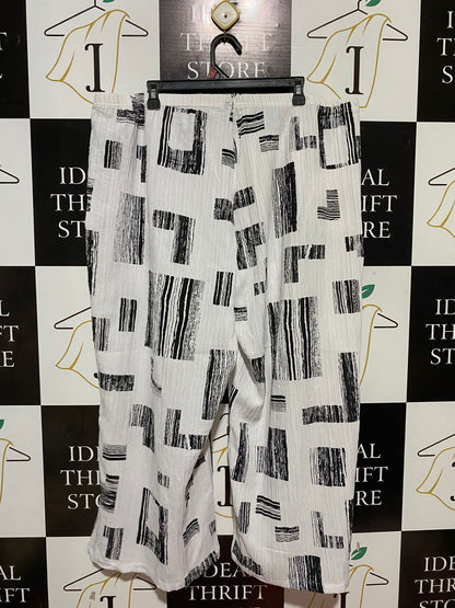 TS |XXXL| WAIST 42| B26| ABSTRACT GEOMETRIC PRINT WIDE-LEG CULOTTES