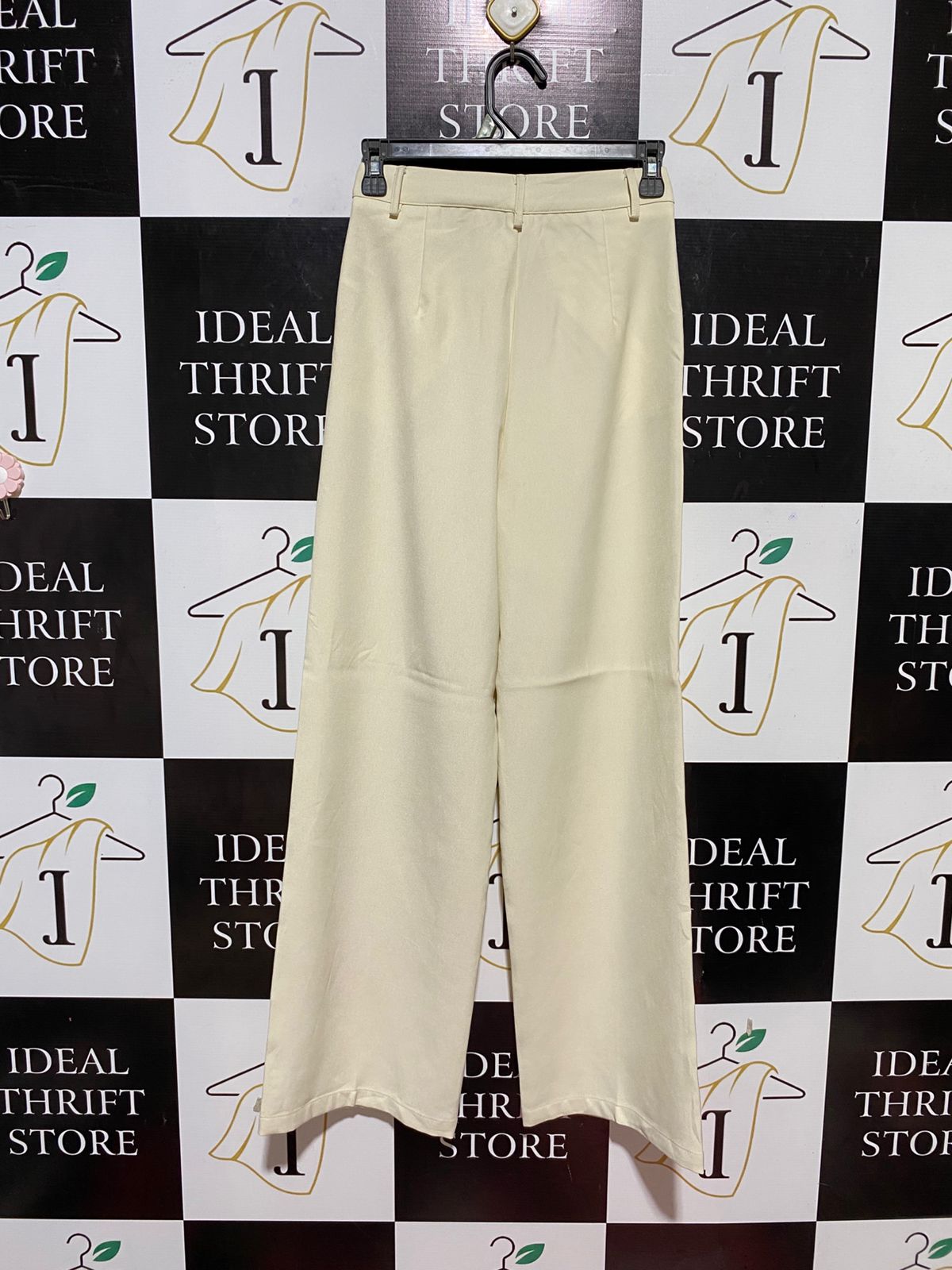 CIDER |XS| WAIST 25| B26| CHIC CREAM TAILORED WIDE-LEG TROUSERS