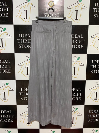 COTTON ON |L| WAIST 31| B26| SOPHISTICATED GREY PINSTRIPE WIDE-LEG TROUSERS
