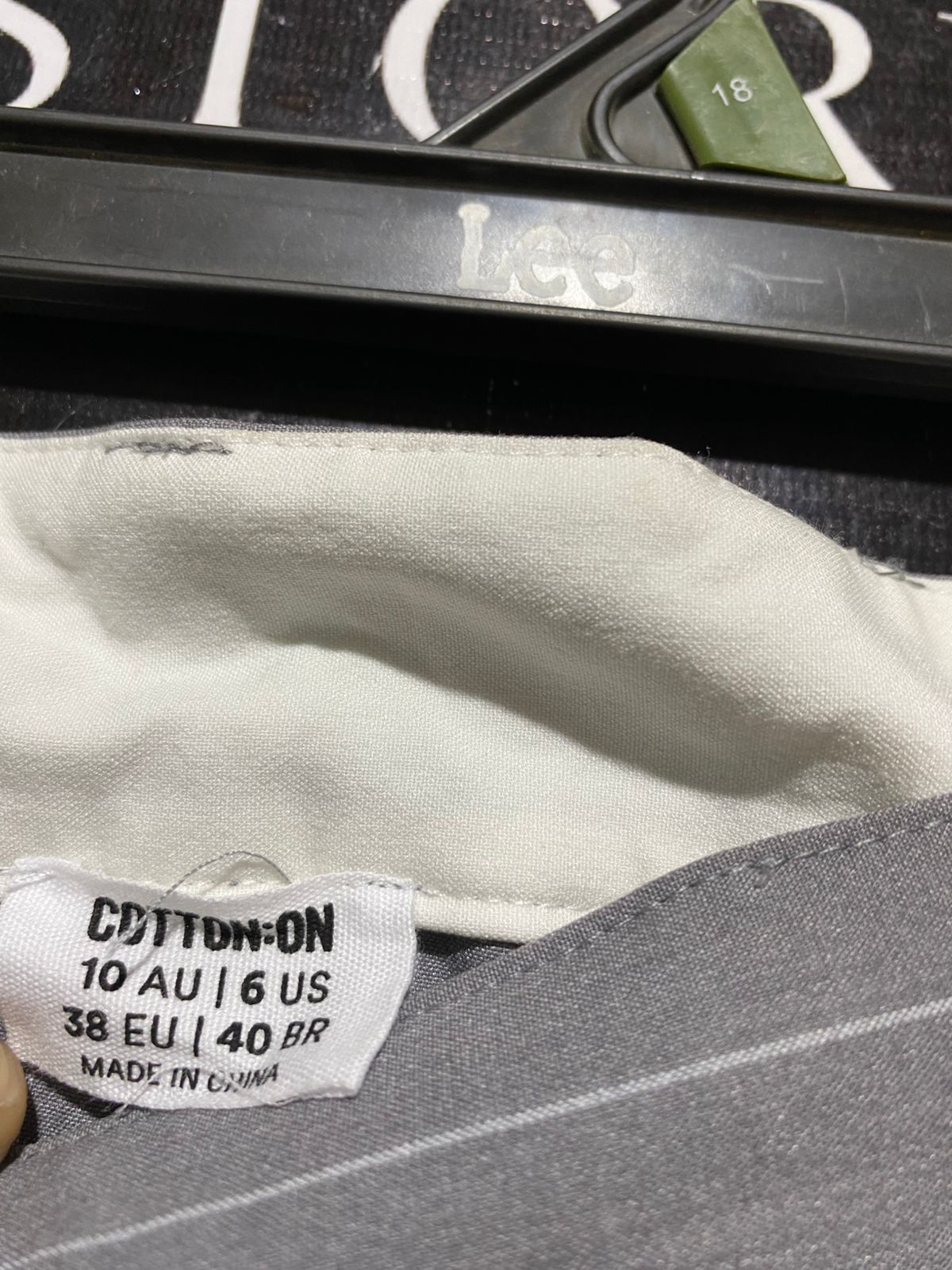 COTTON ON |L| WAIST 31| B26| SOPHISTICATED GREY PINSTRIPE WIDE-LEG TROUSERS
