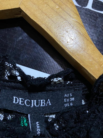DECJUBA |S| BUST 15| B26| BLACK LACE PUFF SLEEVE TOP