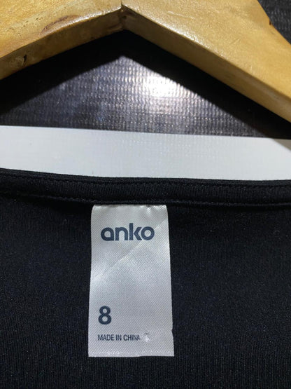 ANKO |XS| BUST 11| B26|  GLASSES BLACK SQUARE NECK ESSENTIAL BODYSUIT