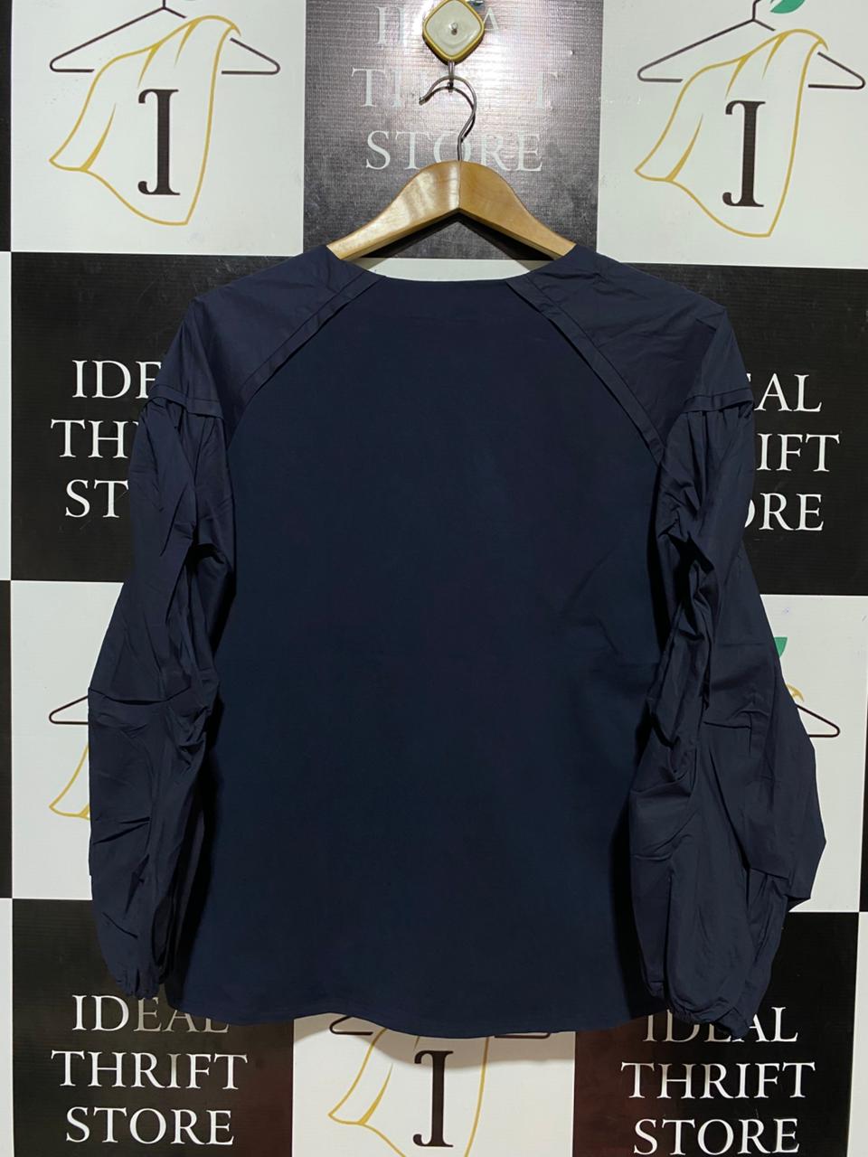 TIRELLI |S| BUST 23| B26| NAVY PUFF SLEEVE PANELLED BLOUSE