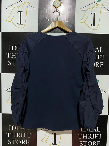 TIRELLI |S| BUST 23| B26| NAVY PUFF SLEEVE PANELLED BLOUSE