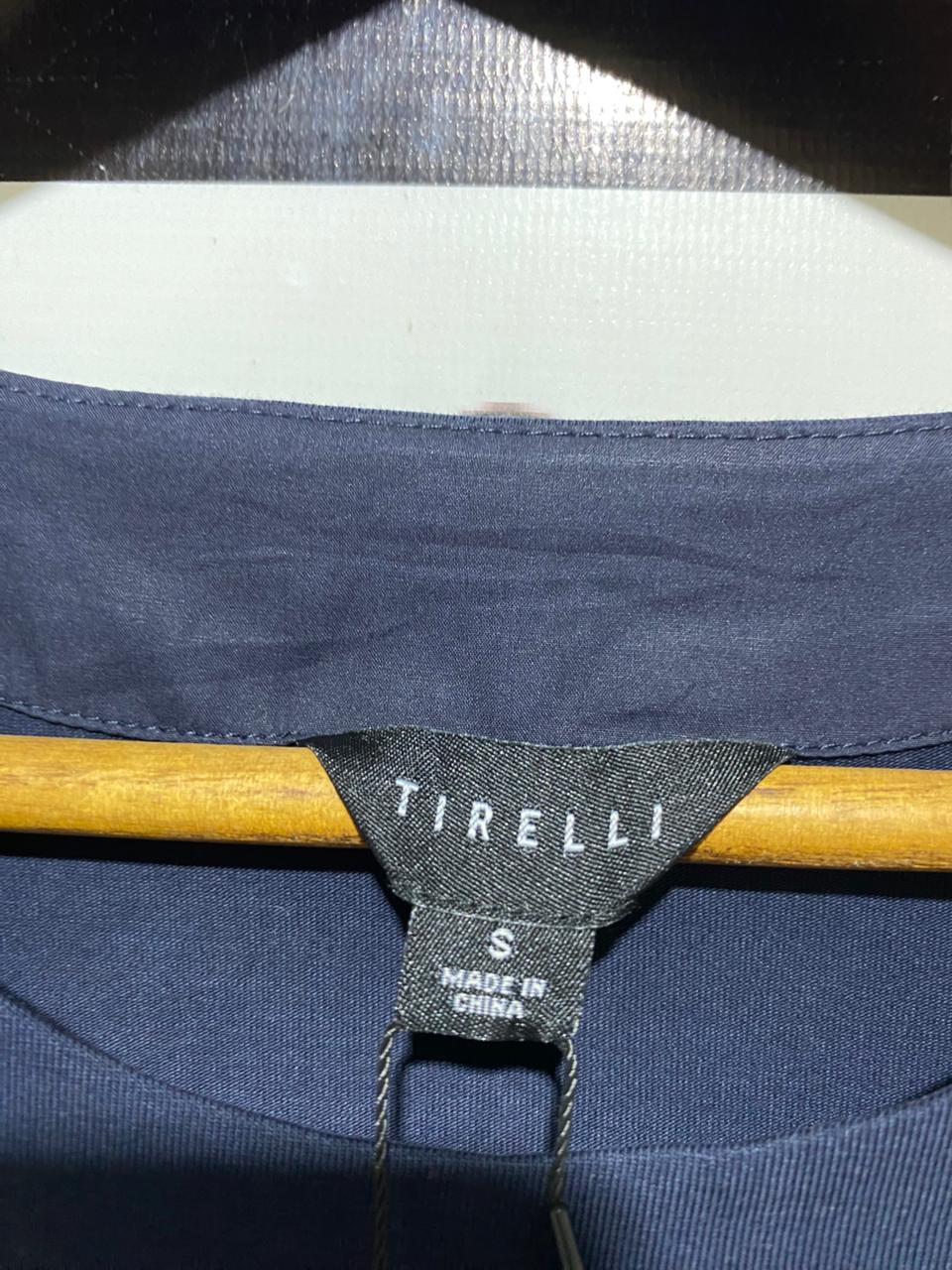 TIRELLI |S| BUST 23| B26| NAVY PUFF SLEEVE PANELLED BLOUSE