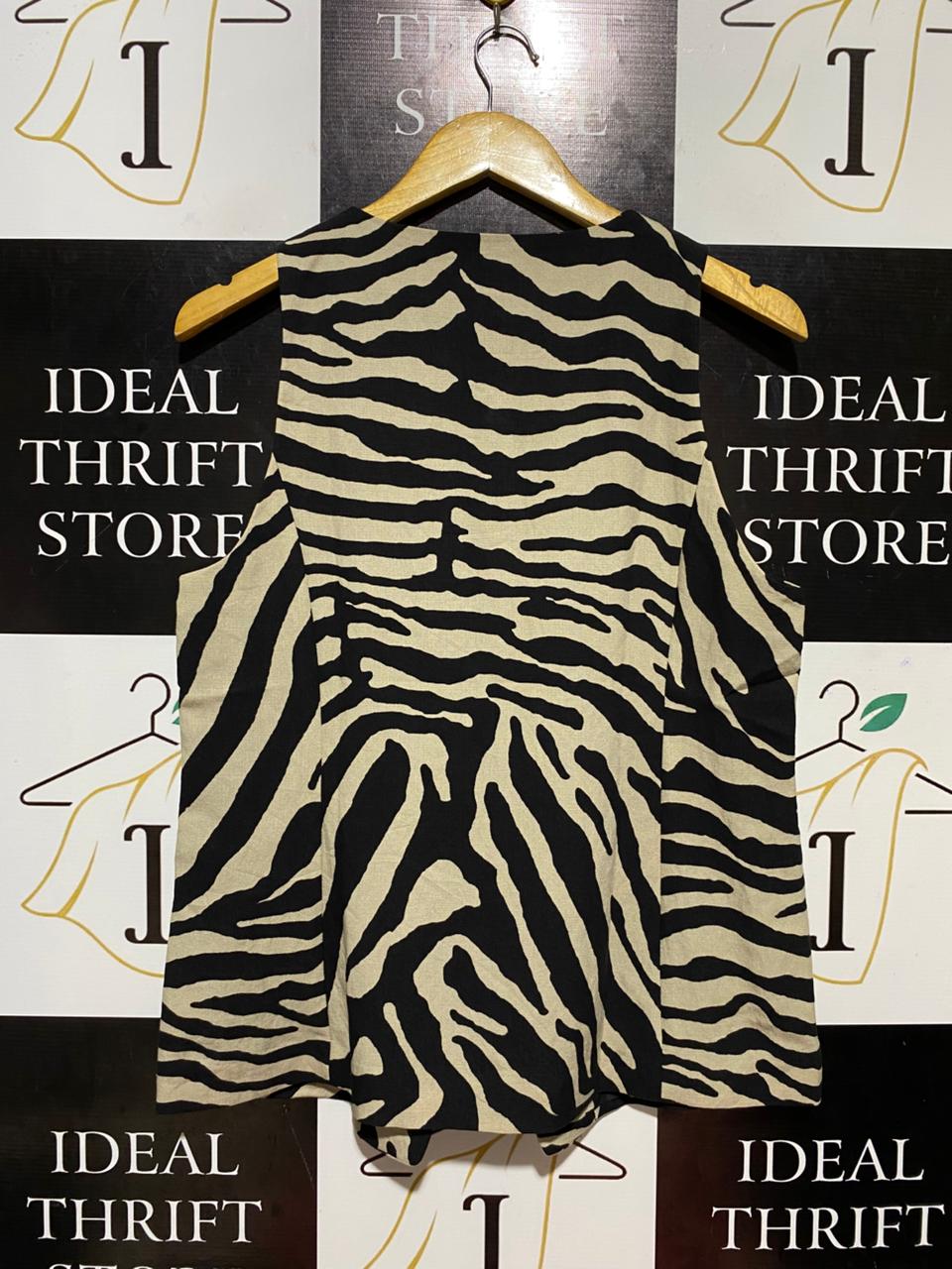 H&M |M| BUST 19| B26| ZEBRA PRINT BUTTON-UP WAISTCOAT