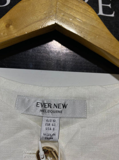 EVER NEW |M| BUST 19| B26| PREMIUM WHITE LINEN BUTTON-DOWN WAISTCOAT