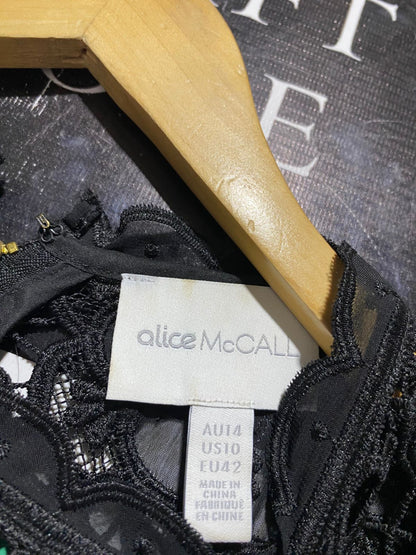 ALICE MCCALL |M| BUST 18| B26| LUXURY BLACK CROCHET LACE MIDI DRESS