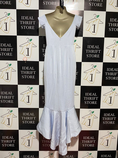 MISS HOLLY |M| BUST 15| B26| ELEGANT PALE BLUE OFF-SHOULDER MAXI DRESS