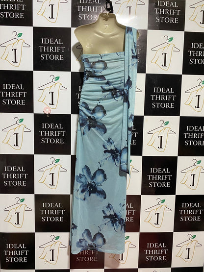 PEPPERMAYO |S| BUST 16| B26| PREMIUM LIGHT BLUE ONE-SHOULDER MAXI GOWN
