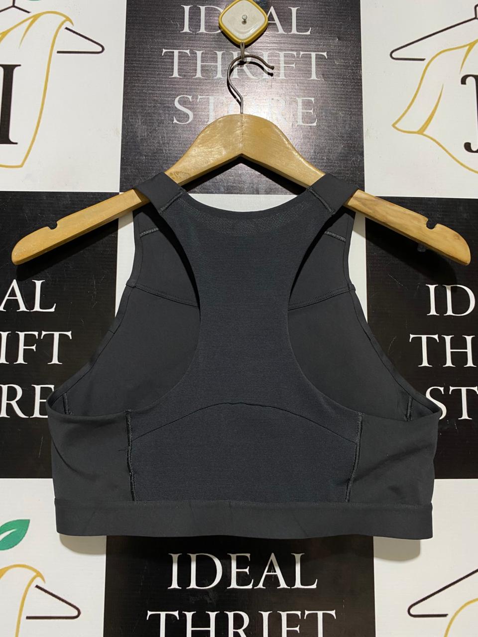 ADIDAS |L| BUST 15| B26| BLACK HIGH-NECK SPORTS BRA WITH CUT-OUT DETAILS