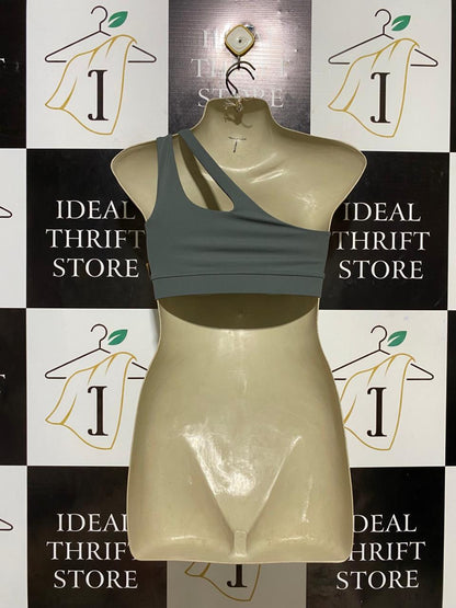 ELITE ELEVEN |XS| BUST 13| B26| ACTIVE GREY ONE-SHOULDER SPORTS BRA WITH CUT-OUT DETAIL