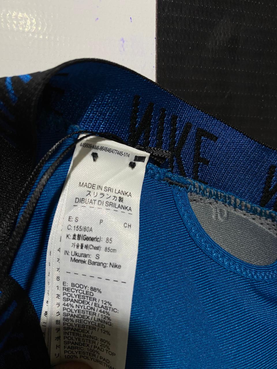 NIKE |S| BUST 13| B26| BLUE INDY STRAPPY CROSS-FRONT SPORTS BRA