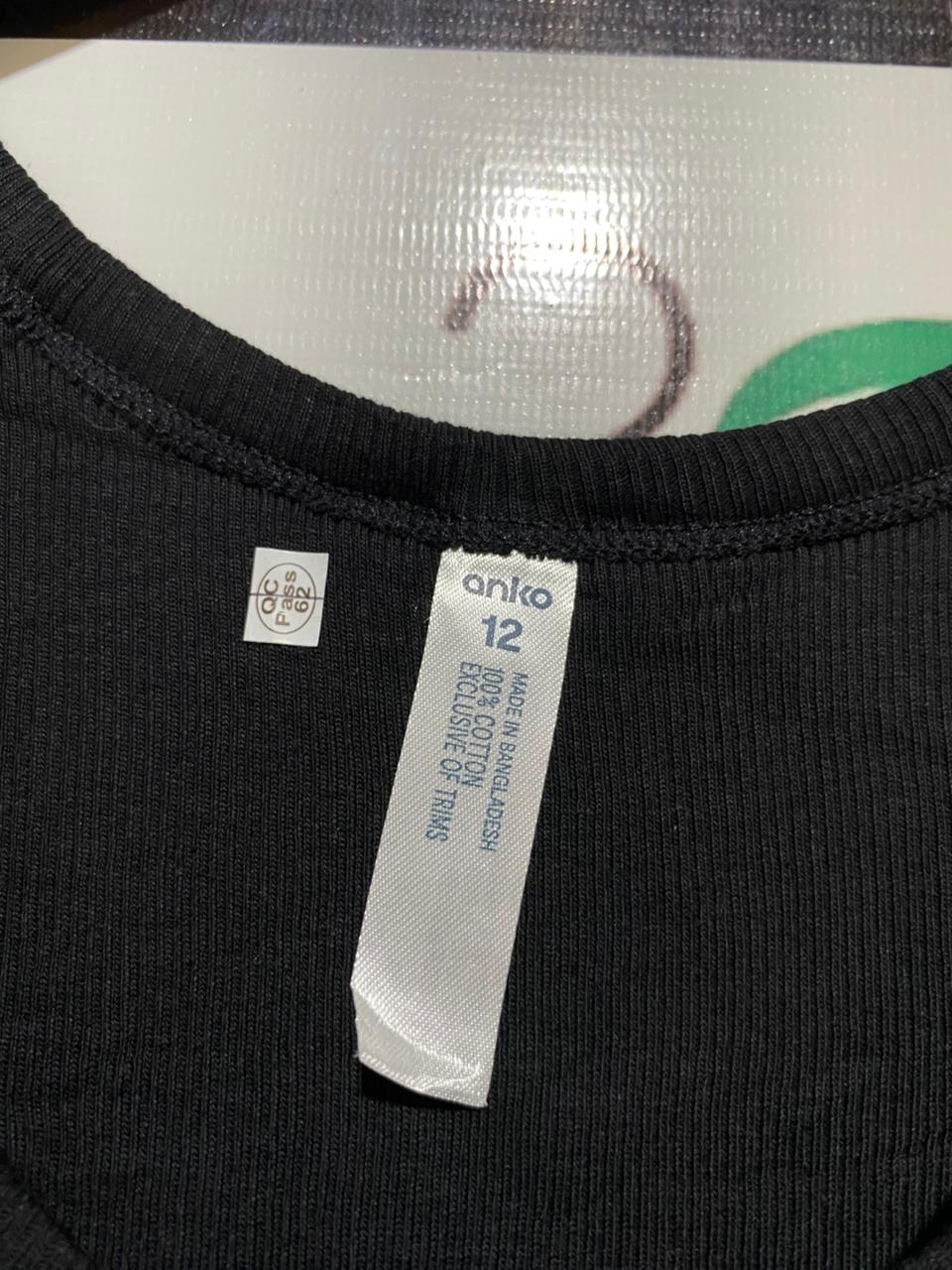 ANKO |M| BUST 14| B26| BLACK RIBBED ATHLETIC TANK TOP WITH SCOOP NECK