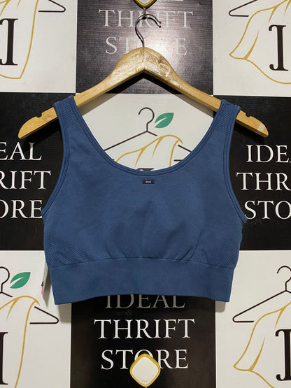CIRCUIT |M| BUST 15| B26| BLUE SEAMLESS SPORTS BRA WITH TEXTURED ACCENTS