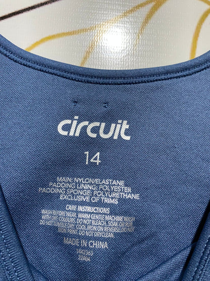 CIRCUIT |M| BUST 15| B26| BLUE SEAMLESS SPORTS BRA WITH TEXTURED ACCENTS