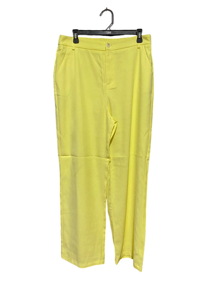 |XL| WAIST 32| B26| PREMIUM HIGH-WAISTED STRAIGHT-LEG YELLOW TROUSERS