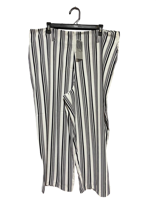 KATIES |XXL| WAIST 38| B26| VERTICAL STRIPED WIDE-LEG TROUSERS