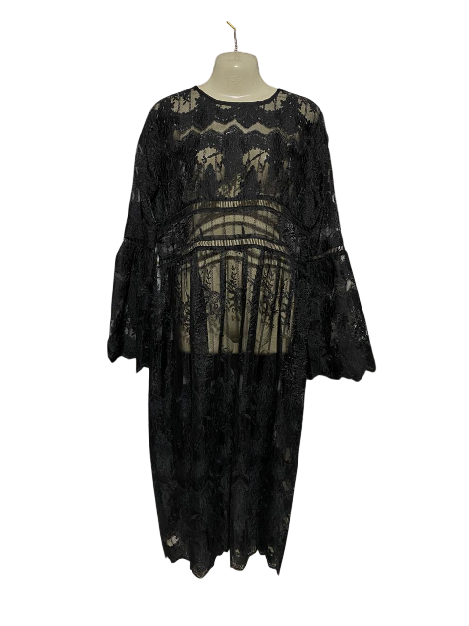 BOOHOO |L| BUST 21| B26| PREMIUM SHEER EMBROIDERED LACE MAXI DRESS