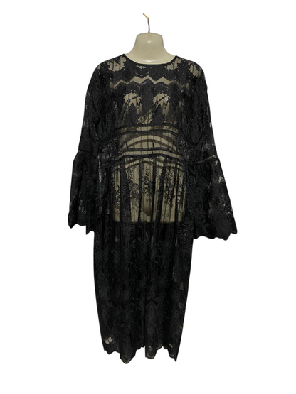 BOOHOO |L| BUST 21| B26| PREMIUM SHEER EMBROIDERED LACE MAXI DRESS