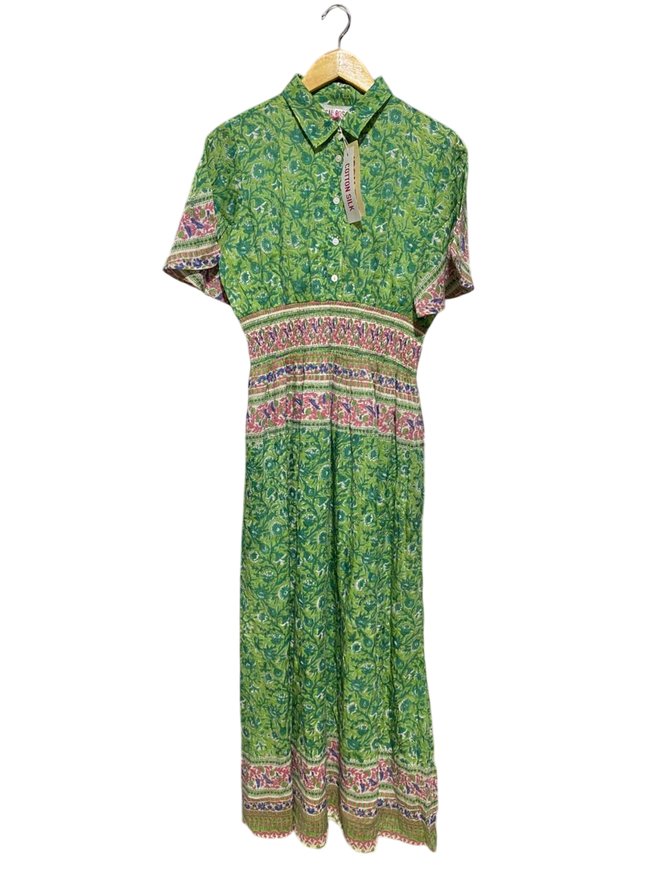 SAL ROSA |M| BUST 18| B26| COTTON SILK FLORAL PRINT MIDI MAXI DRESS