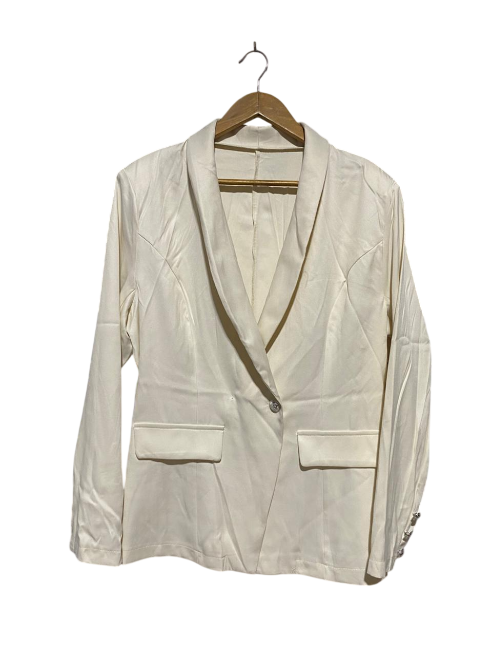 |XL| BUST 22| B26| CLASSIC OFF-WHITE SHAWL LAPEL BLAZER