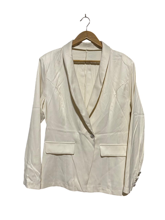 |XL| BUST 22| B26| CLASSIC OFF-WHITE SHAWL LAPEL BLAZER