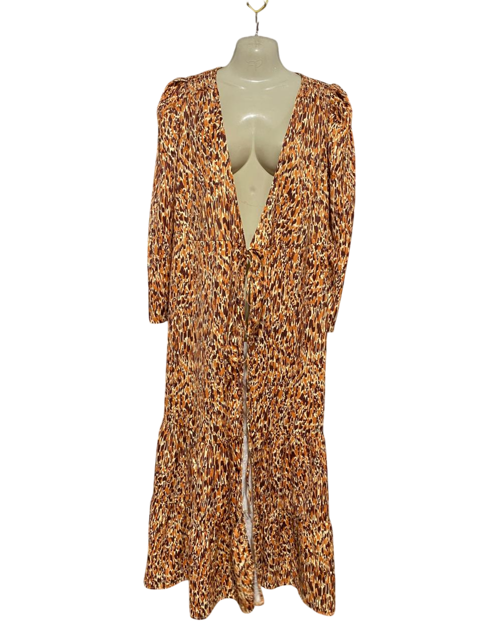 GIRLS ON FILM |M| BUST 18| B27|  ANIMAL ABSTRACT PRINT MAXI DUSTER CARDIGAN KIMONO