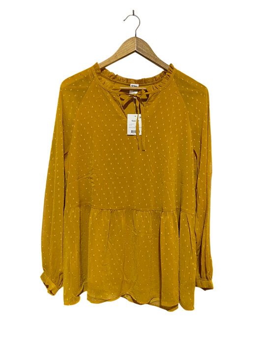 ANKO |M| BUST 21| B27| MUSTARD SWISS DOT LONG SLEEVE BLOUSE