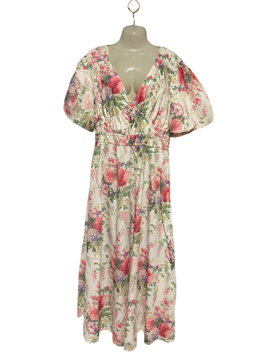 VALLEY |L| BUST 21| B27| COTTAGECORE FLORAL V-NECK MAXI DRESS