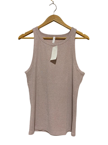 & ME| M| BUST 17| B27| ROSE GOLD SHIMMER RIBBED TANK TOP