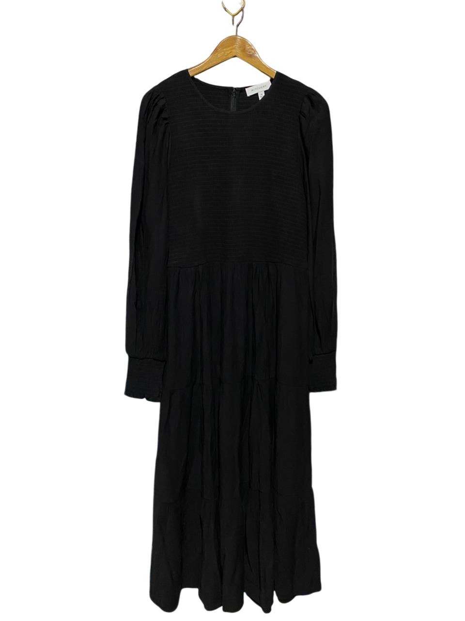 WITCHERY |M| BUST 18| B27| BLACK SMOCKED MIDI MAXI DRESS