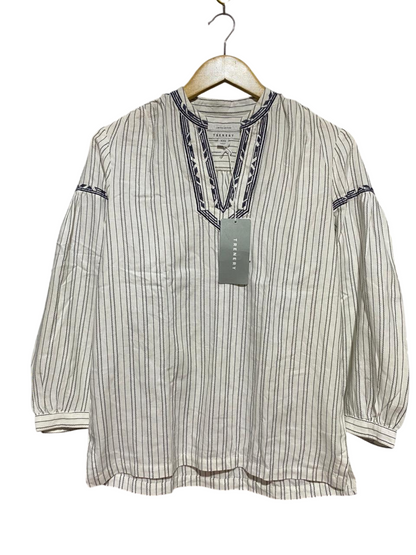 TRENERY |XS| BUST 20| B27| LIMITED EDITION EMBROIDERED STRIPED BLOUSE