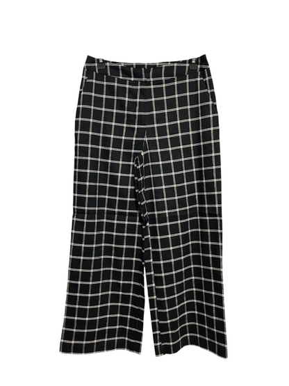 MARCS |M| WAIST 28| B27| BLACK AND WHITE GRID CHECKERED WIDE-LEG TROUSERS